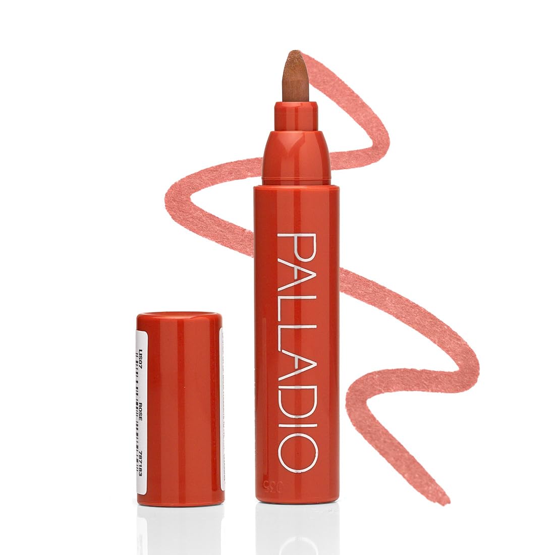 Palladio lip stain front view showing tube and rosy matte shade for confident color