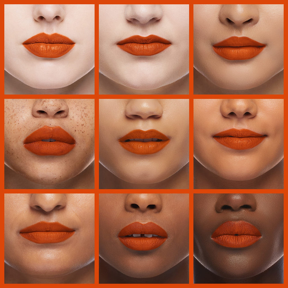 Palladio lipstick applied on lips closeup highlighting color payoff and hydrated look