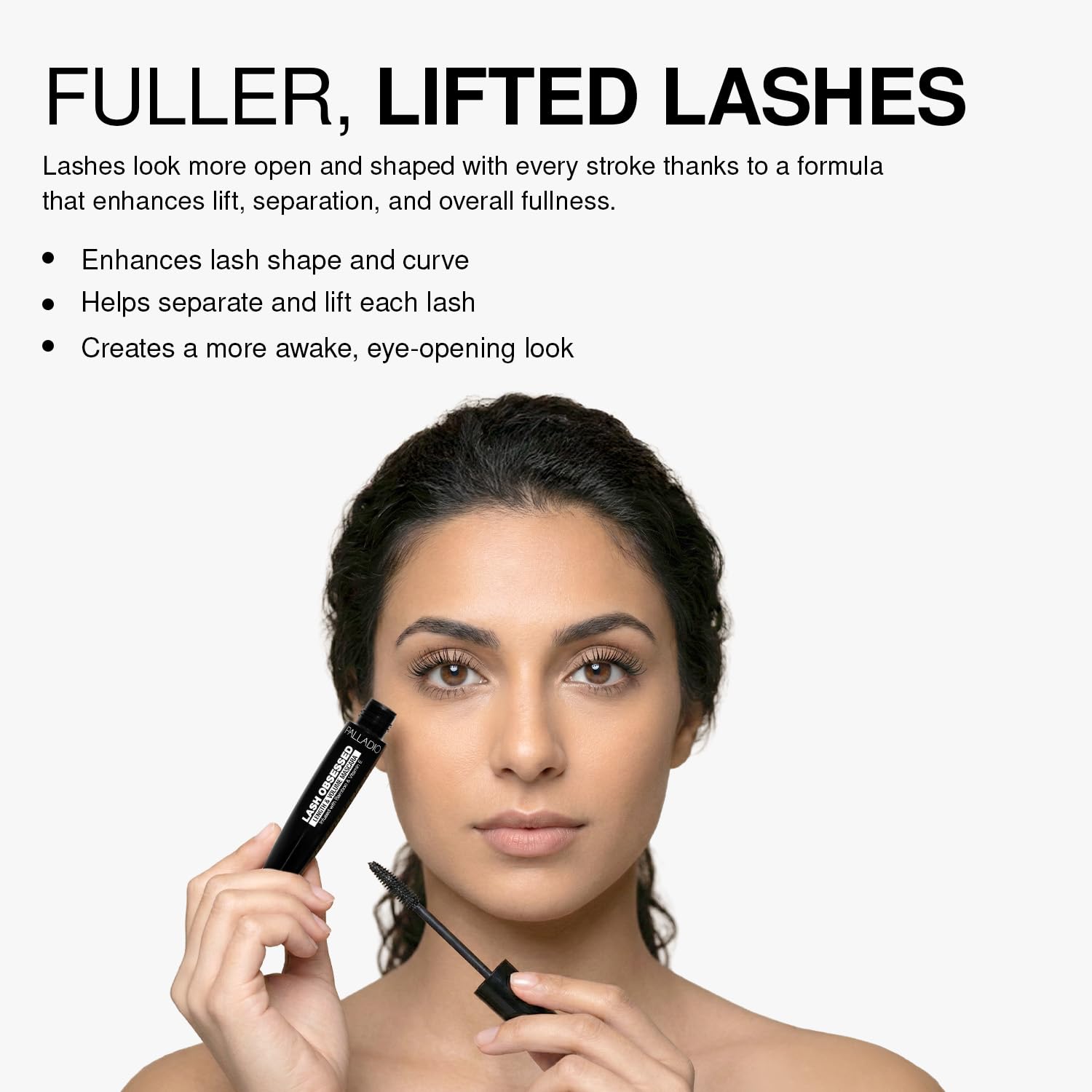 Palladio before and after lashes demonstrating visible length and separation