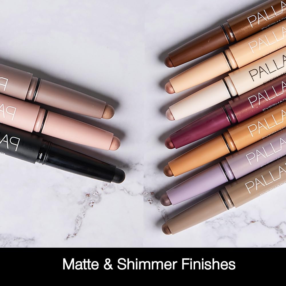Palladio shade lineup displaying matte and shimmer mix options