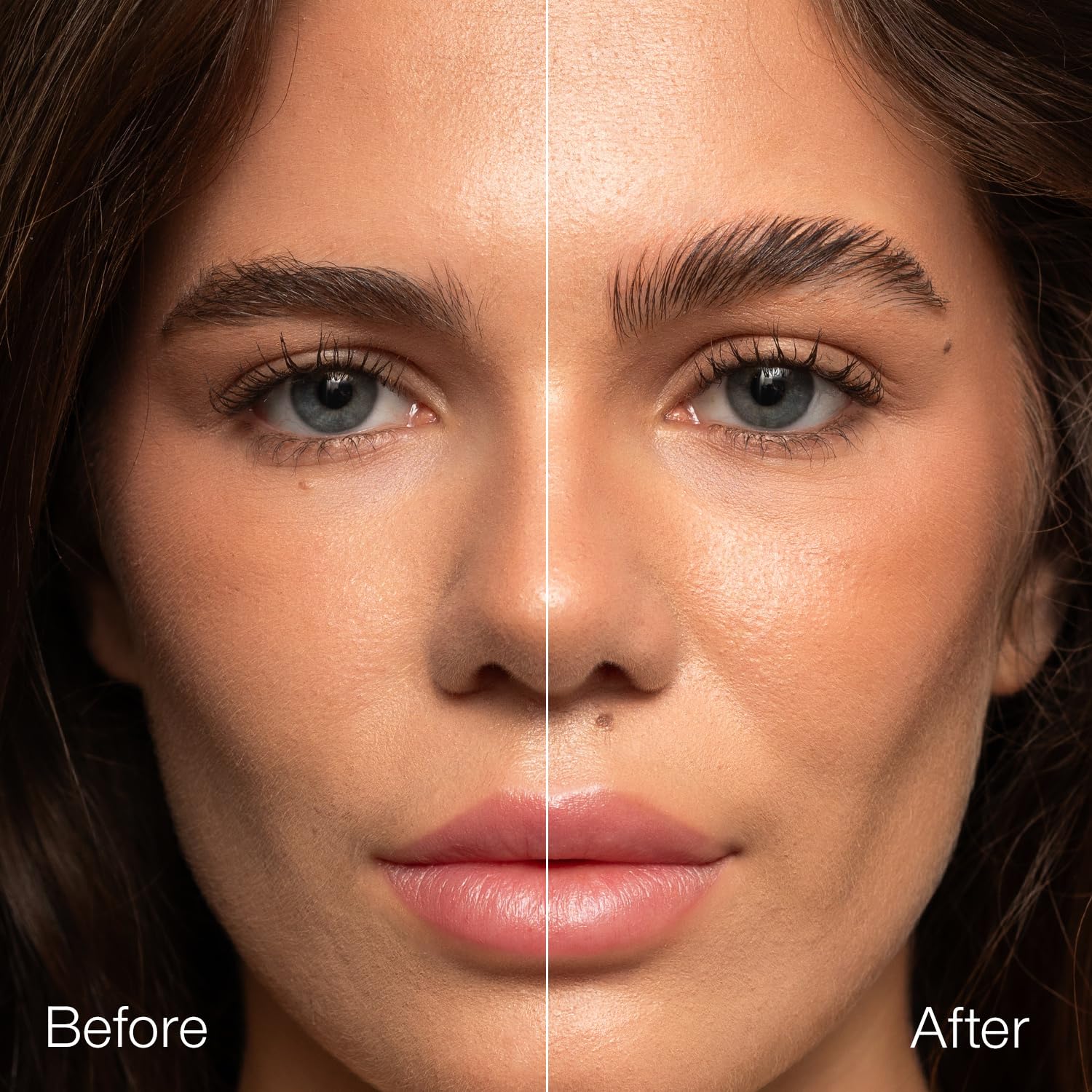 Palladio model applying gel for instant sculpted eyebrow hold
