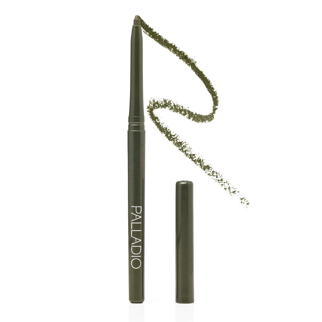 Palladio front packaging showing Olive retractable eyeliner benefits