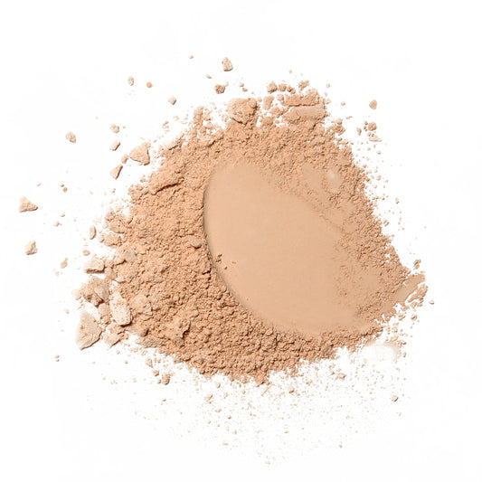 Palladio open jar close-up texture highlighting fine rice powder for smooth finish