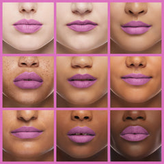 Palladio lip application step showing even coverage for a matte finish