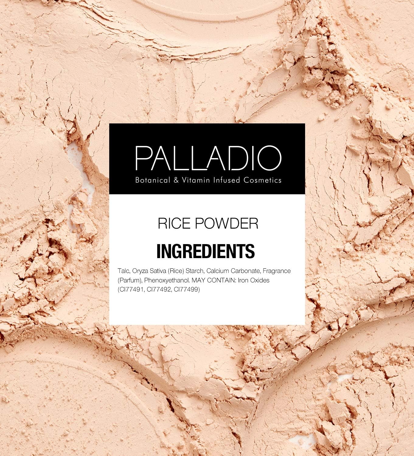 Palladio packaging label highlighting clean-beauty ingredients for safe formulation benefit