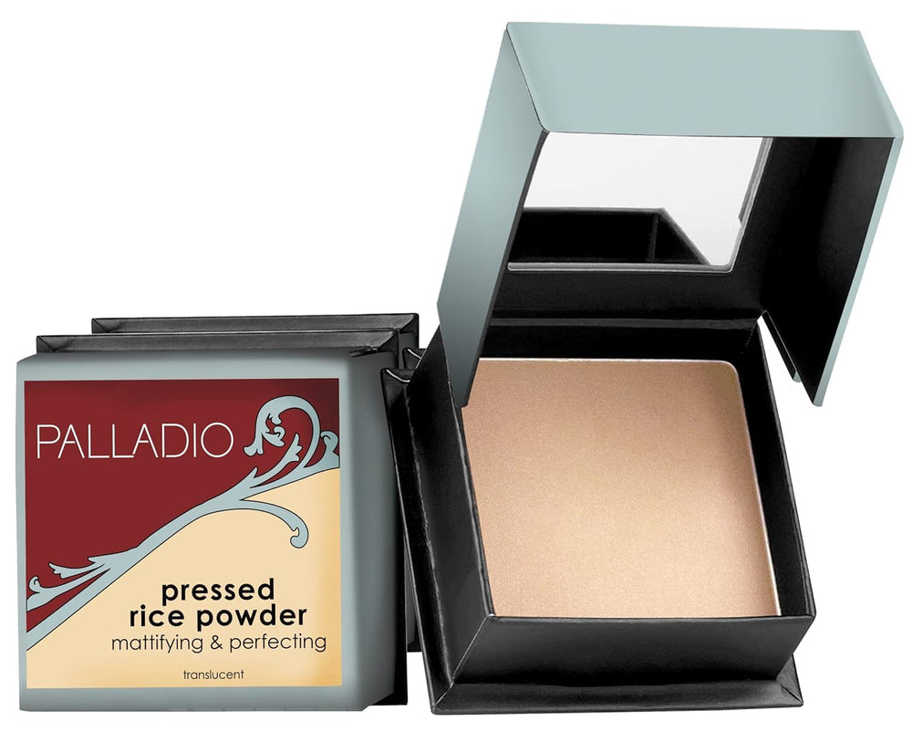 Palladio compact front view showing slim design and translucent powder for matte finish