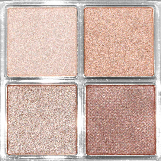 Palladio quad opened flatlay showing shade arrangement and portability for travel convenience