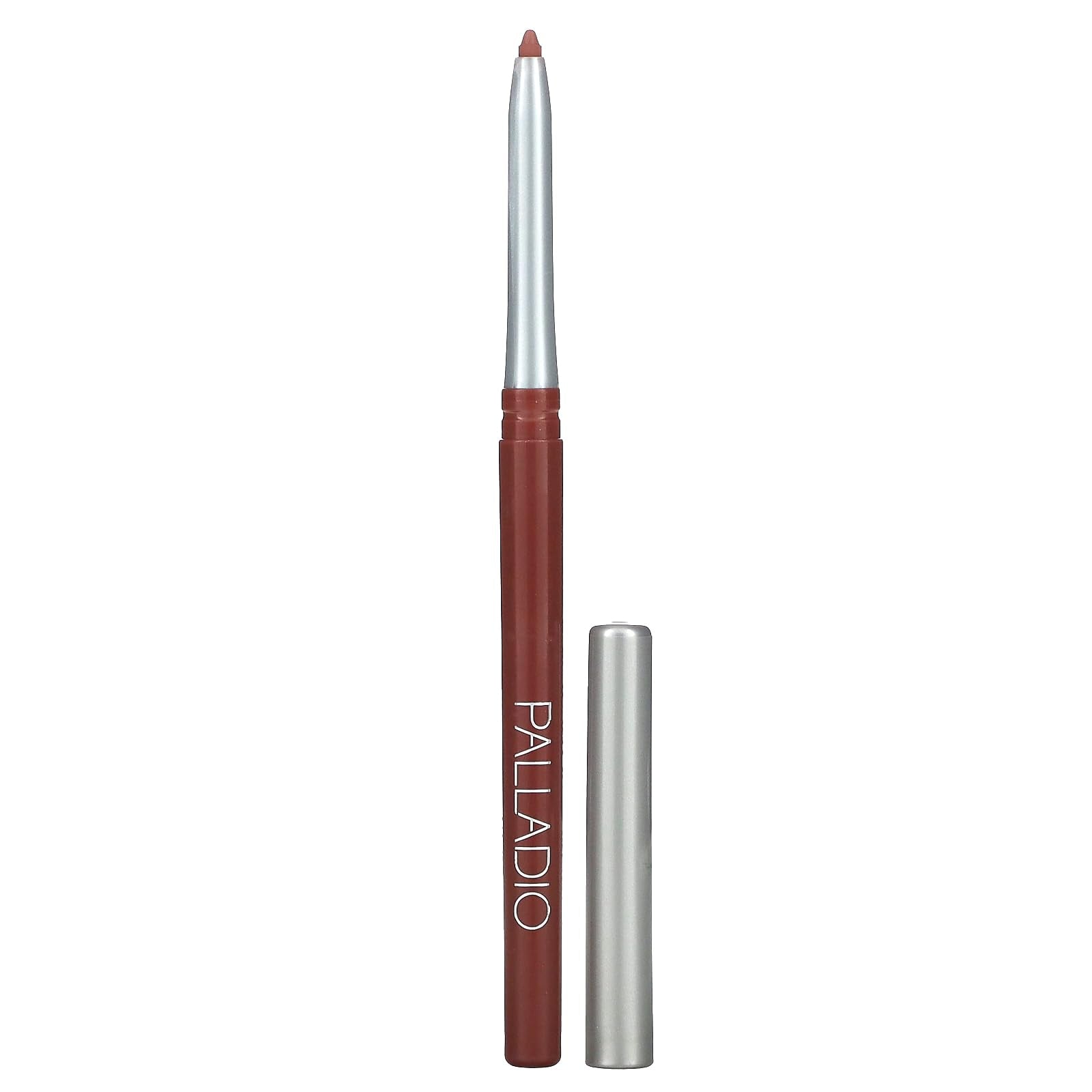 Palladio retractable lip liner front view showing slim twist-up design and shade