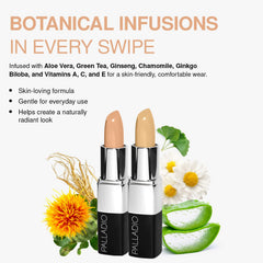 Palladio stick concealer held in hand to show compact travel-friendly size and convenience
