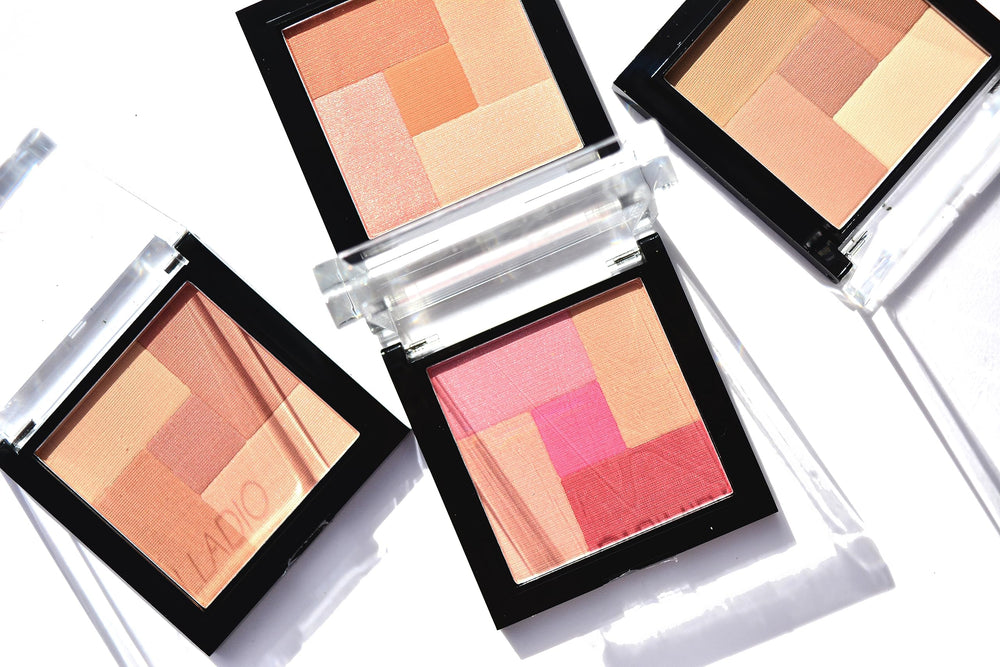 Palladio compact inside a makeup bag showing on-the-go clean-beauty convenience