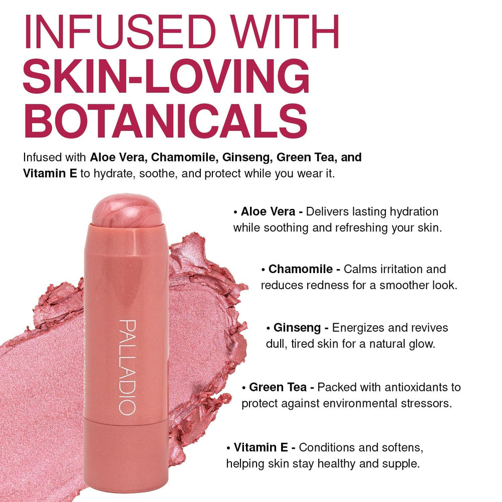Palladio swatch of tint blended on skin showing color payoff and blendability benefits