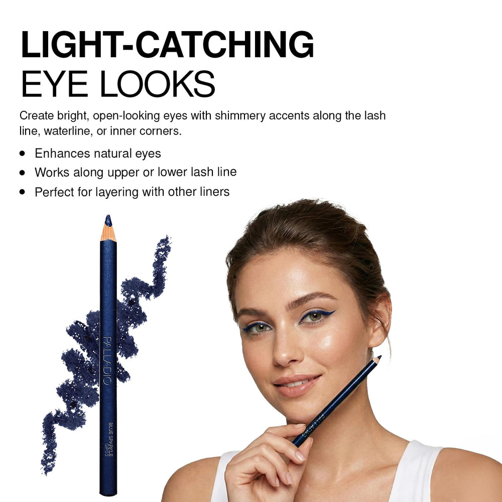 Palladio applied on upper lashline for defined glitter-enhanced eyes