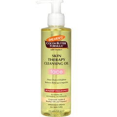 Palmer's front packaging of cleansing oil showing bottle and label, highlights gentle formula
