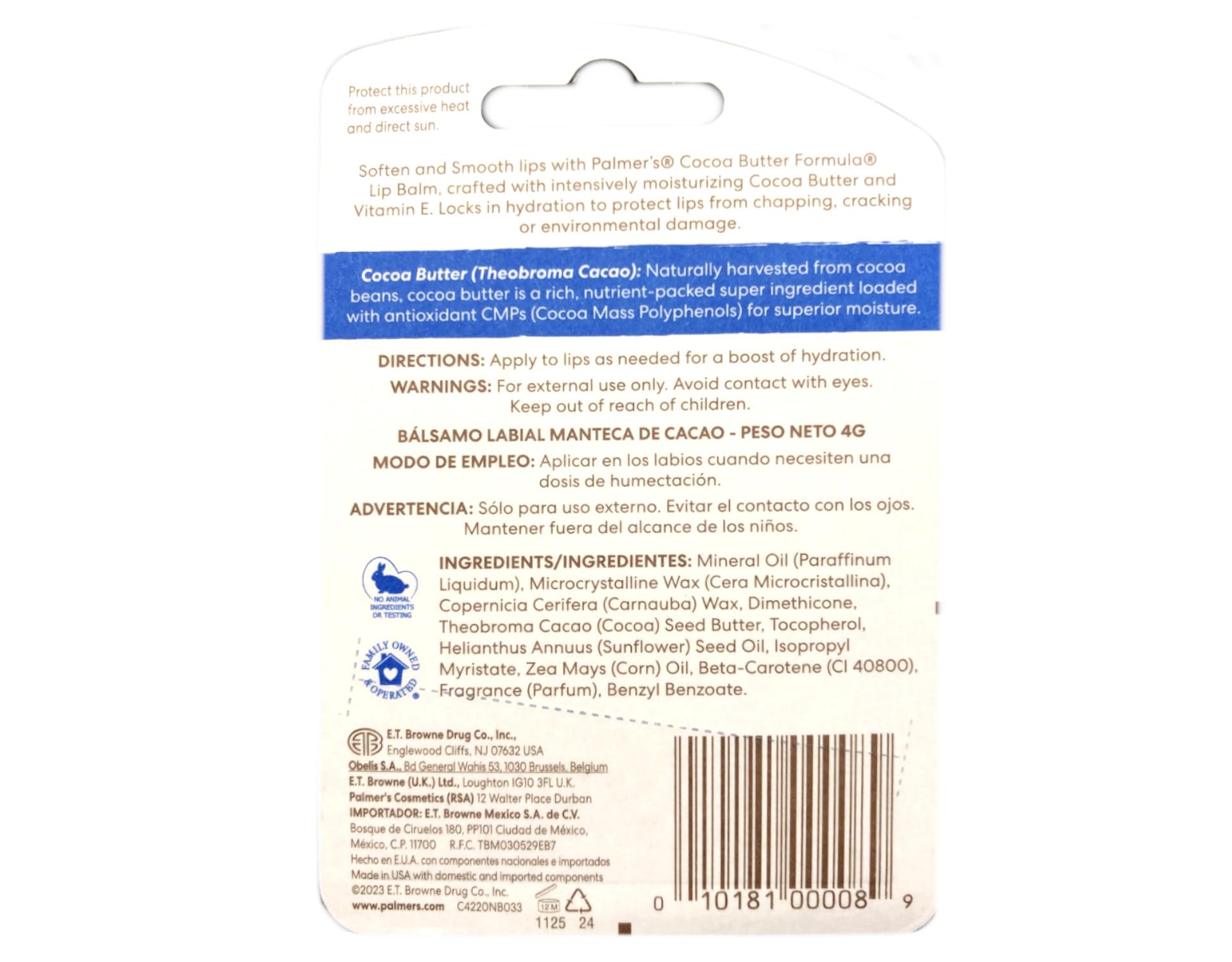Palmer's lip balm applied on lips in outdoor setting for sun protection