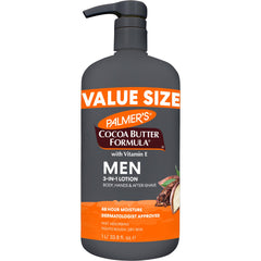 Palmer's bottle front pump showing size and easy dispensing benefit