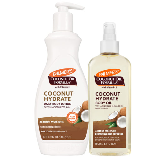 Palmer's front packaging showing bundle and benefits for hydrated skin