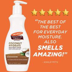 Palmer's bottle on bathroom counter suggesting daily skincare routine