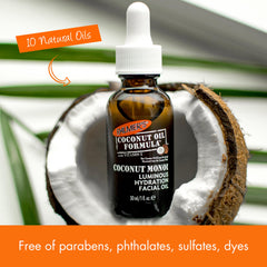 Palmer's oil drops on skin demonstrating hydration boost and dewy finish