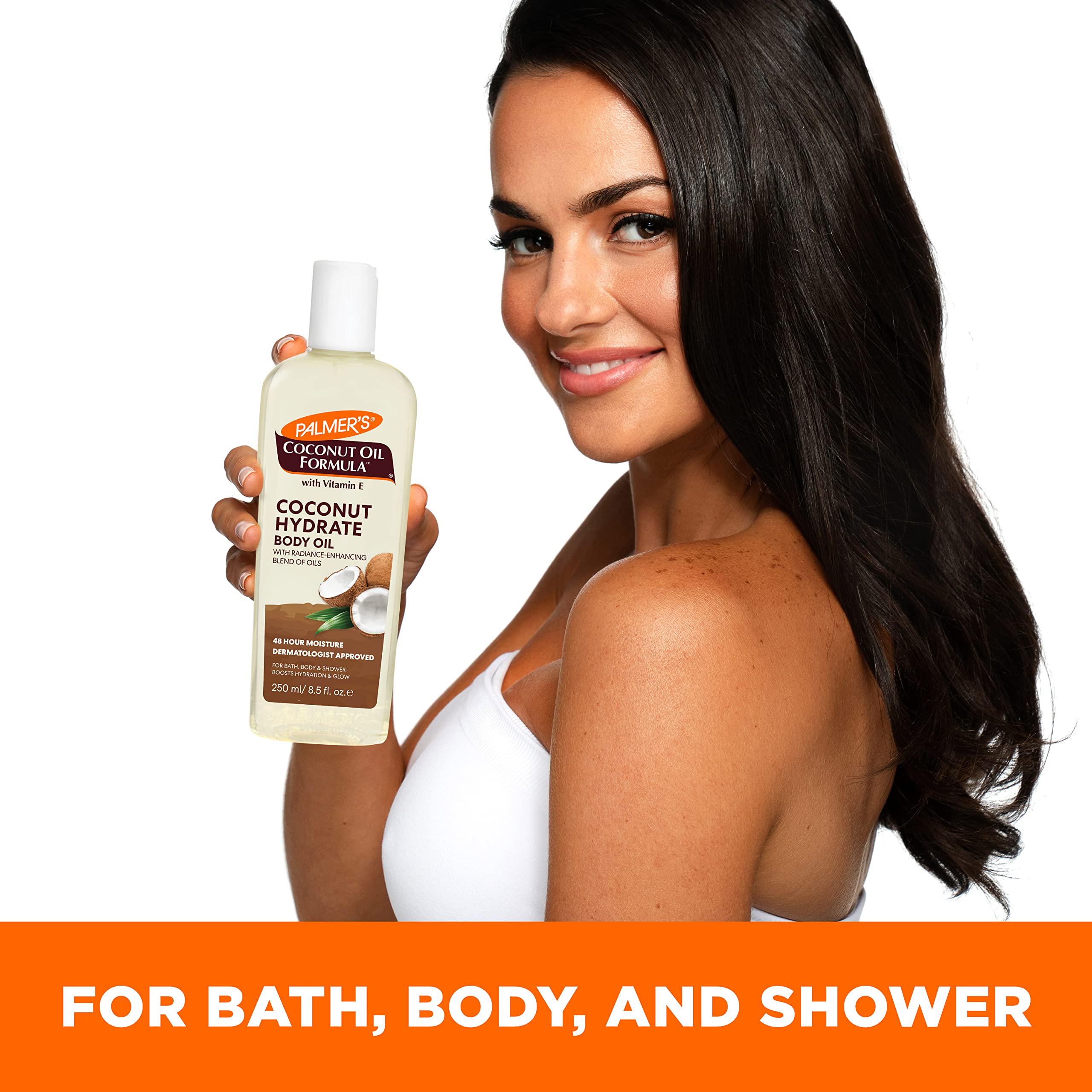 Palmer's in bathroom setting used after shower providing convenient daily hydration