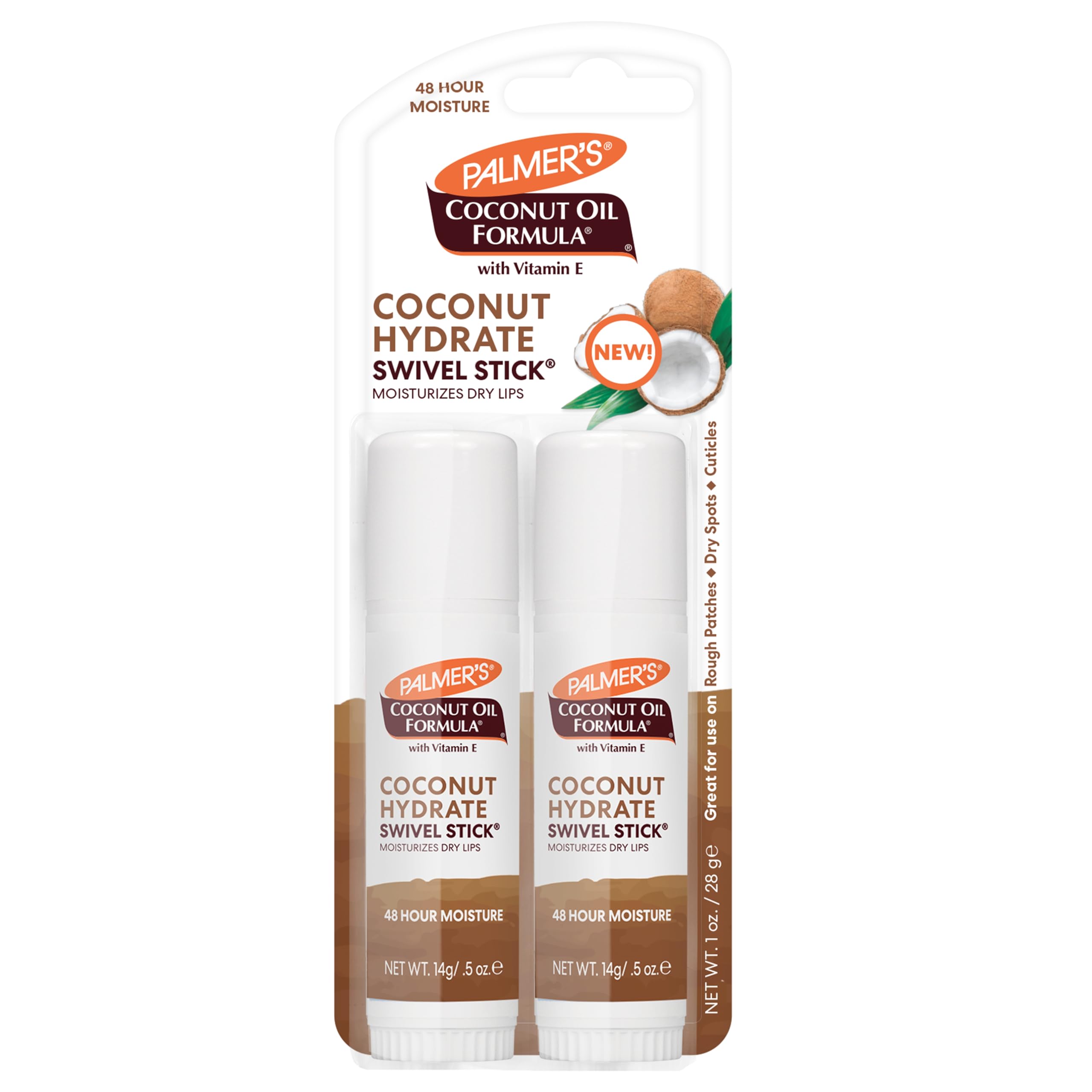 Palmer's swivel stick front packaging showing twin pack and product benefit