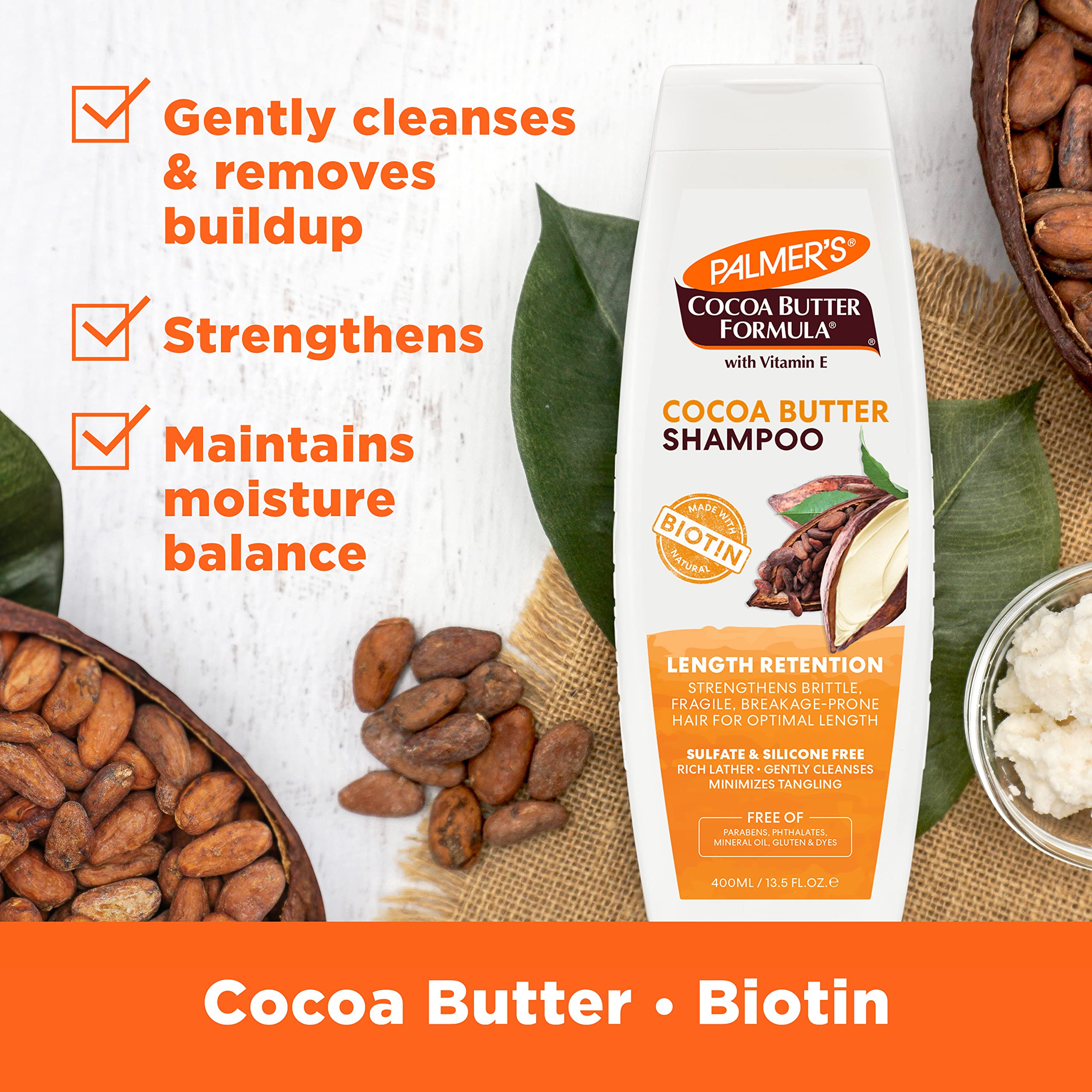 Palmer's creamy lather in hand for gentle cleansing benefit