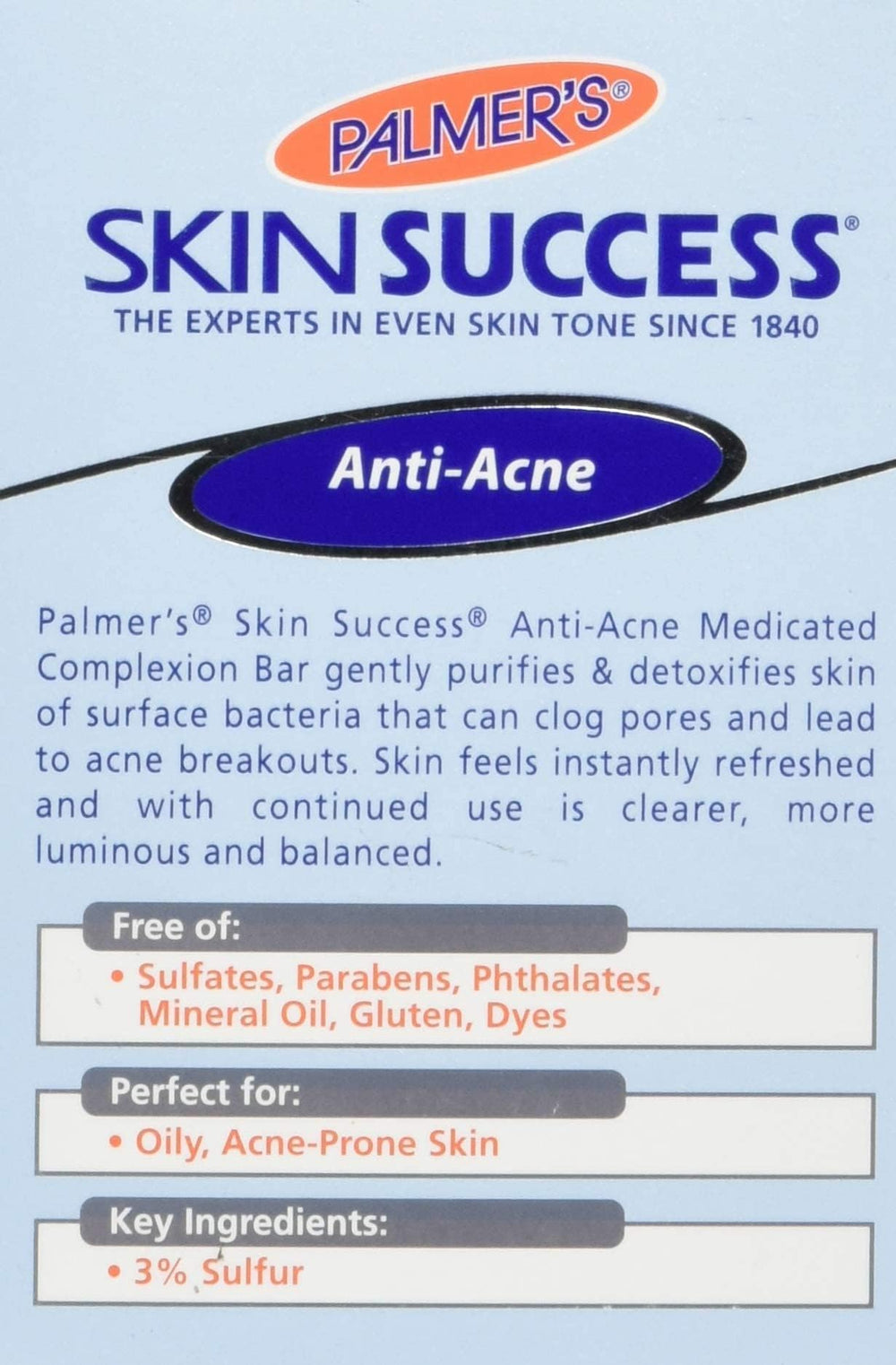 Palmer's Eventone close-up texture of bar highlighting gentle lather benefit