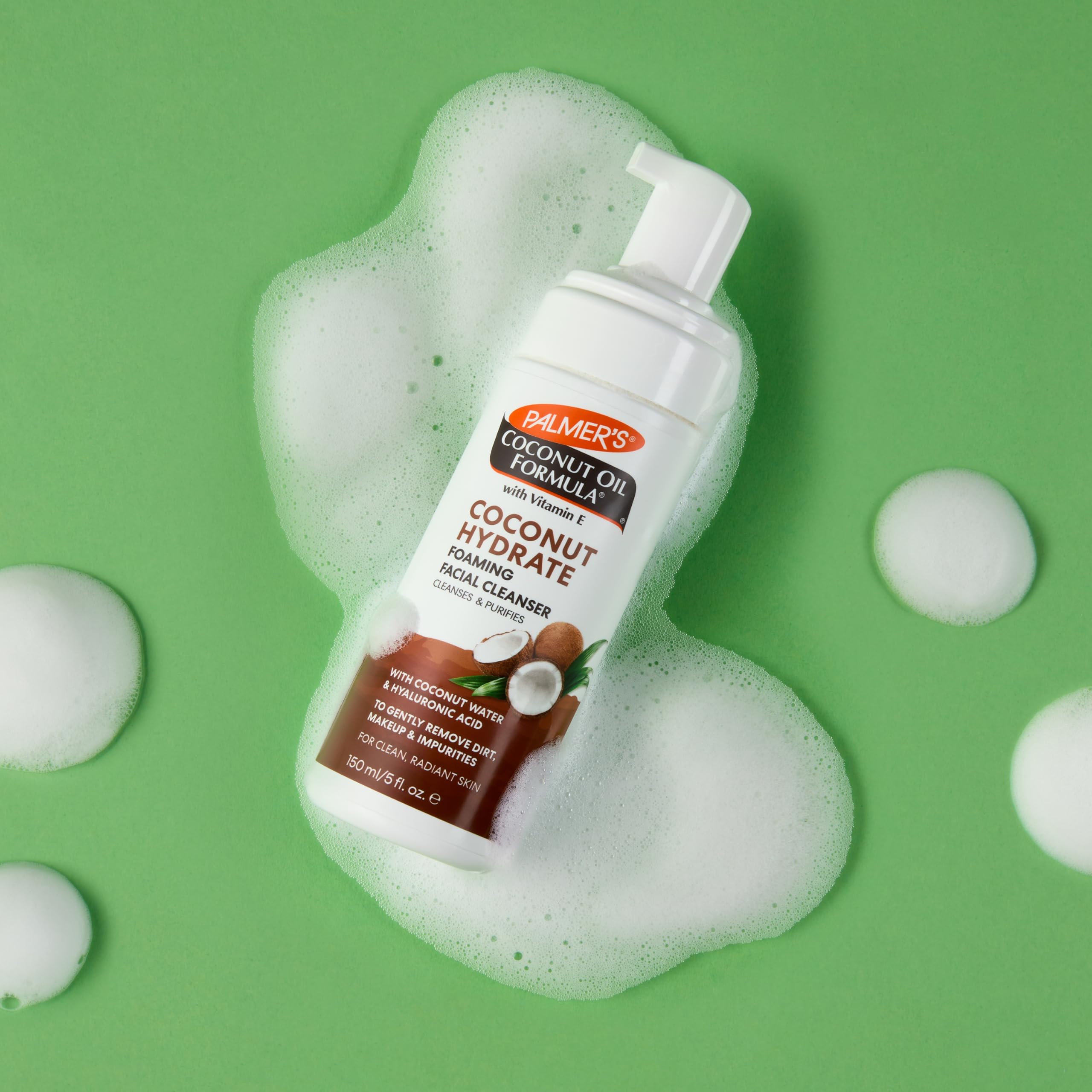 Palmer's foamy cleanser texture close-up demonstrating rich lather