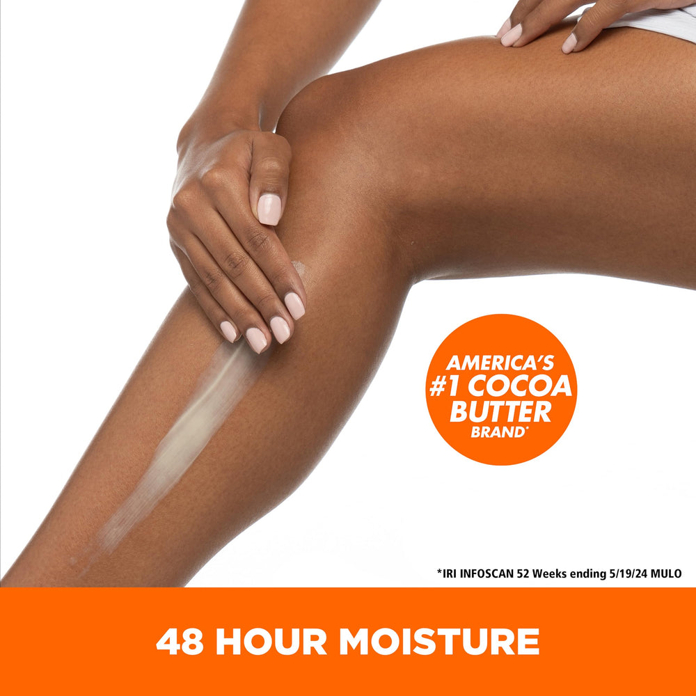 Palmer's used on feet in lifestyle shot showing smoothing and conditioning benefit