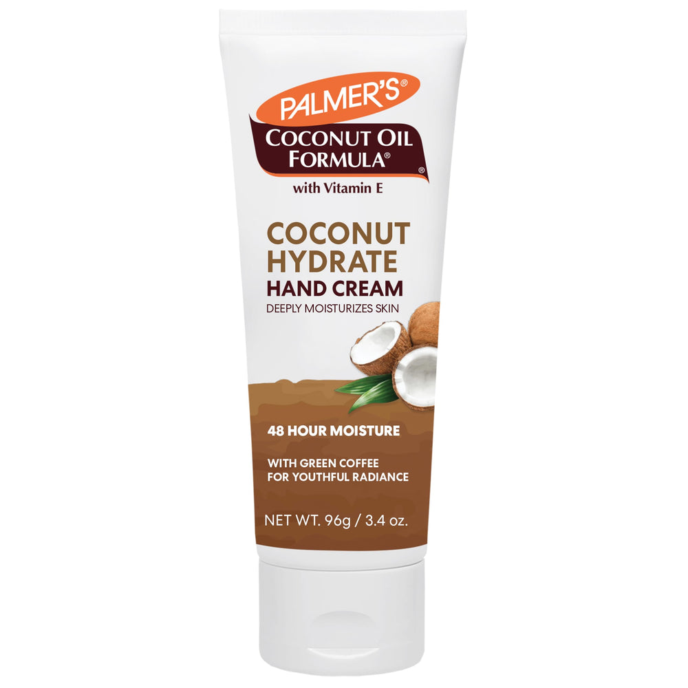 Palmer's hand cream front tube showing packaging and compact size benefit