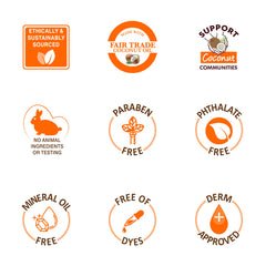 Close-up of Palmer's label detailing ingredients and sustainable sourcing benefit