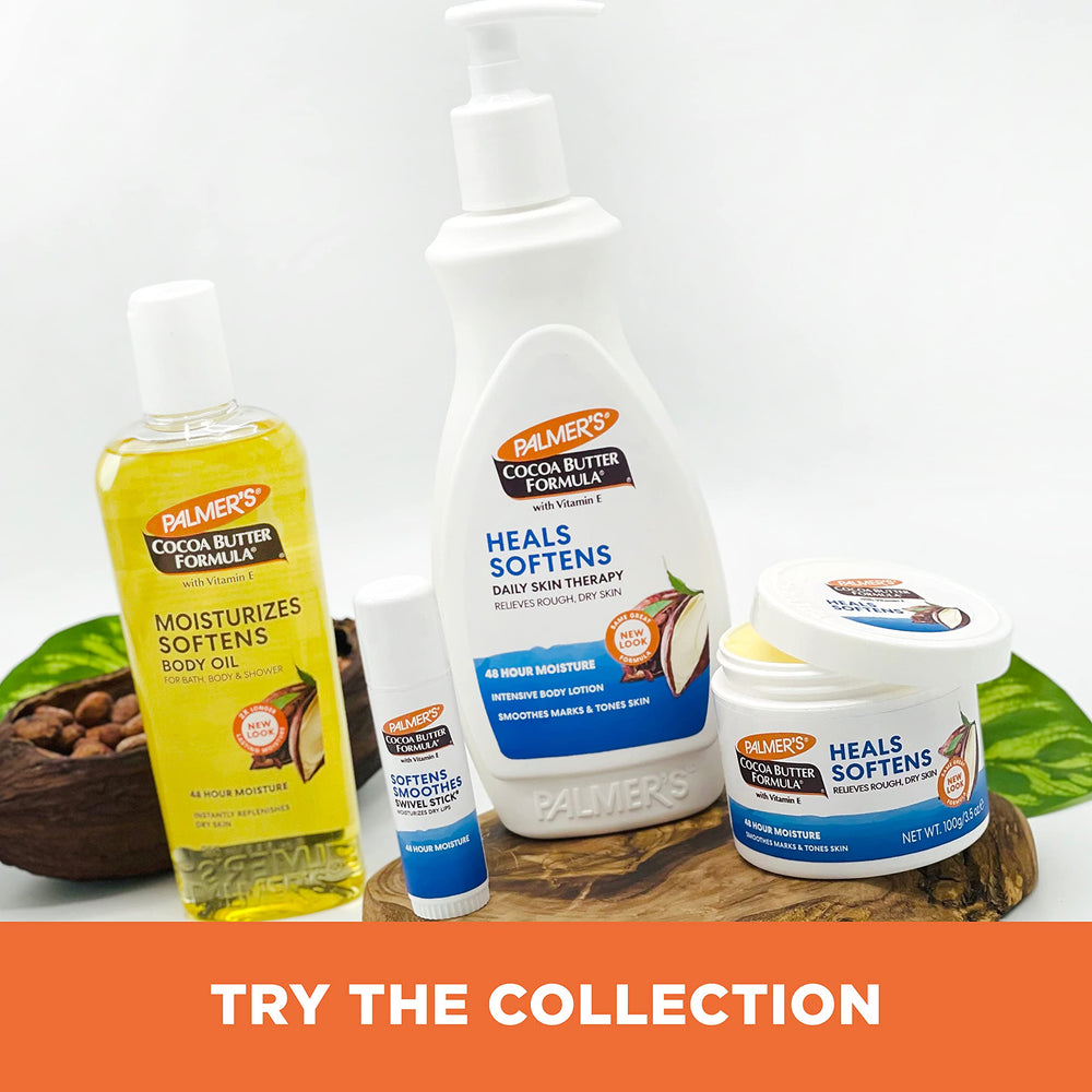Palmer's ingredients label showing cocoa butter, shea butter and vitamin E