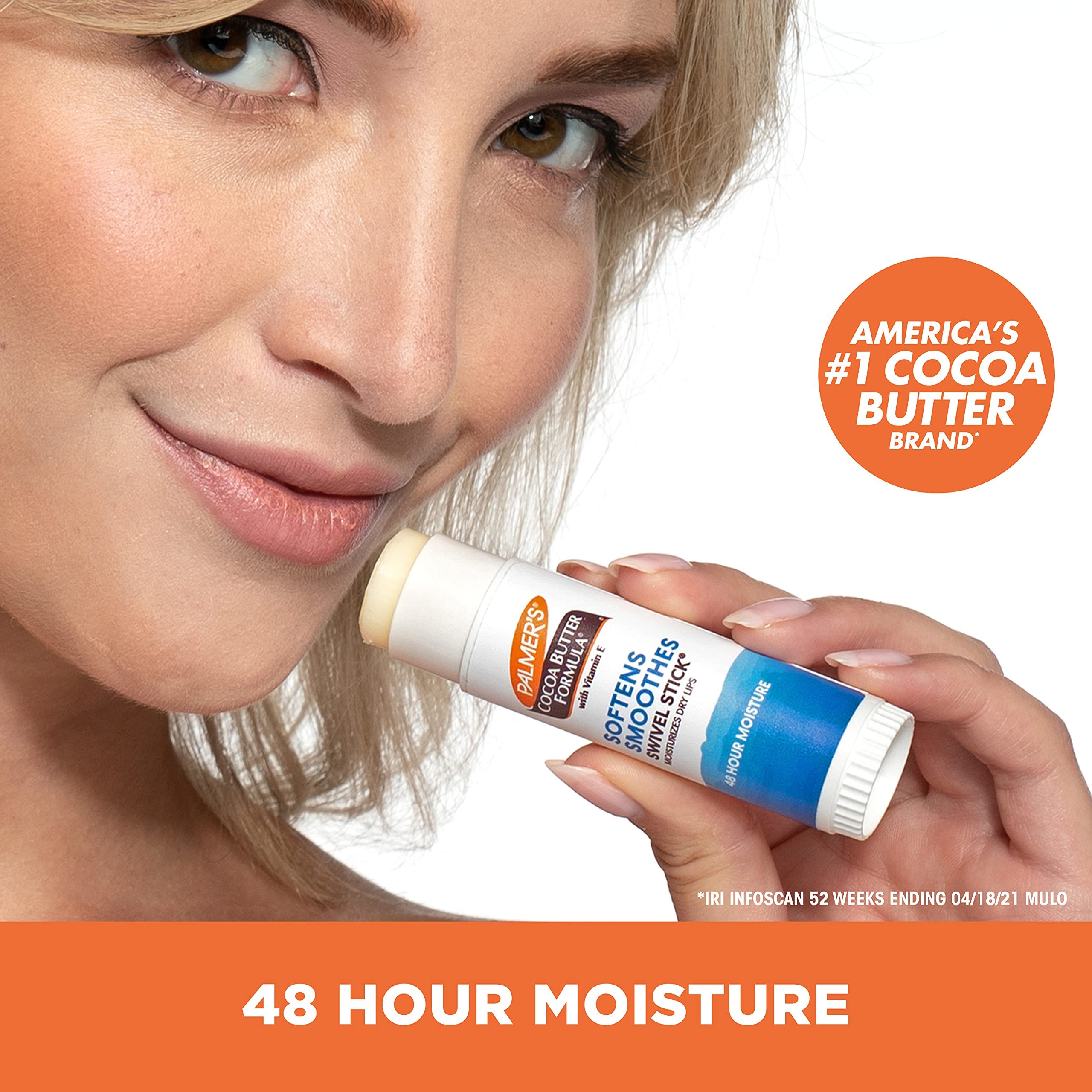 Palmer's being applied to lips for fast relief and softening benefit