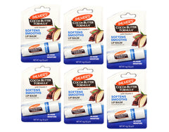 Palmer's lip balm front packaging showing six sticks and brand for dependable hydration