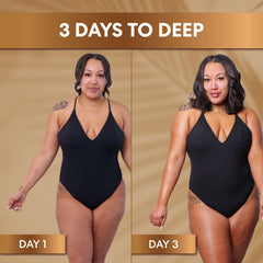 Palmer's side-by-side before and after gradual tan improvement example