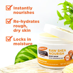 Palmer's open jar texture close-up demonstrating rich non-greasy balm