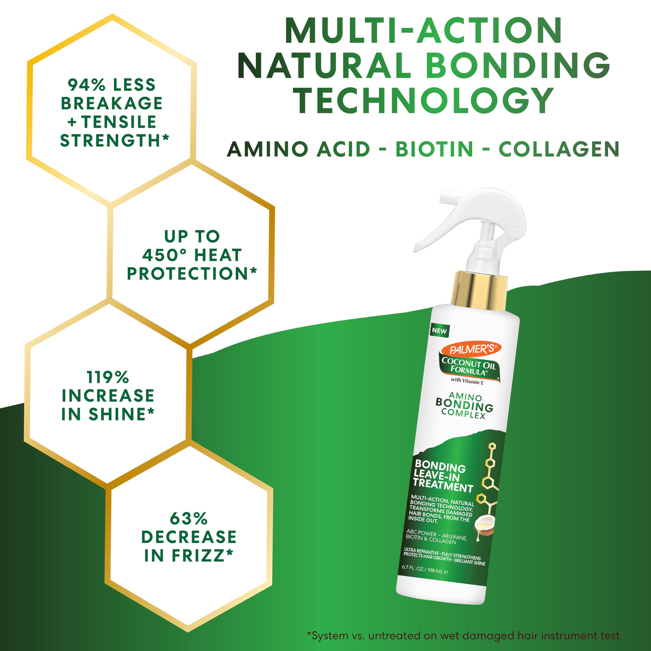 Palmer's leave-in treatment being applied to damp hair for improved manageability