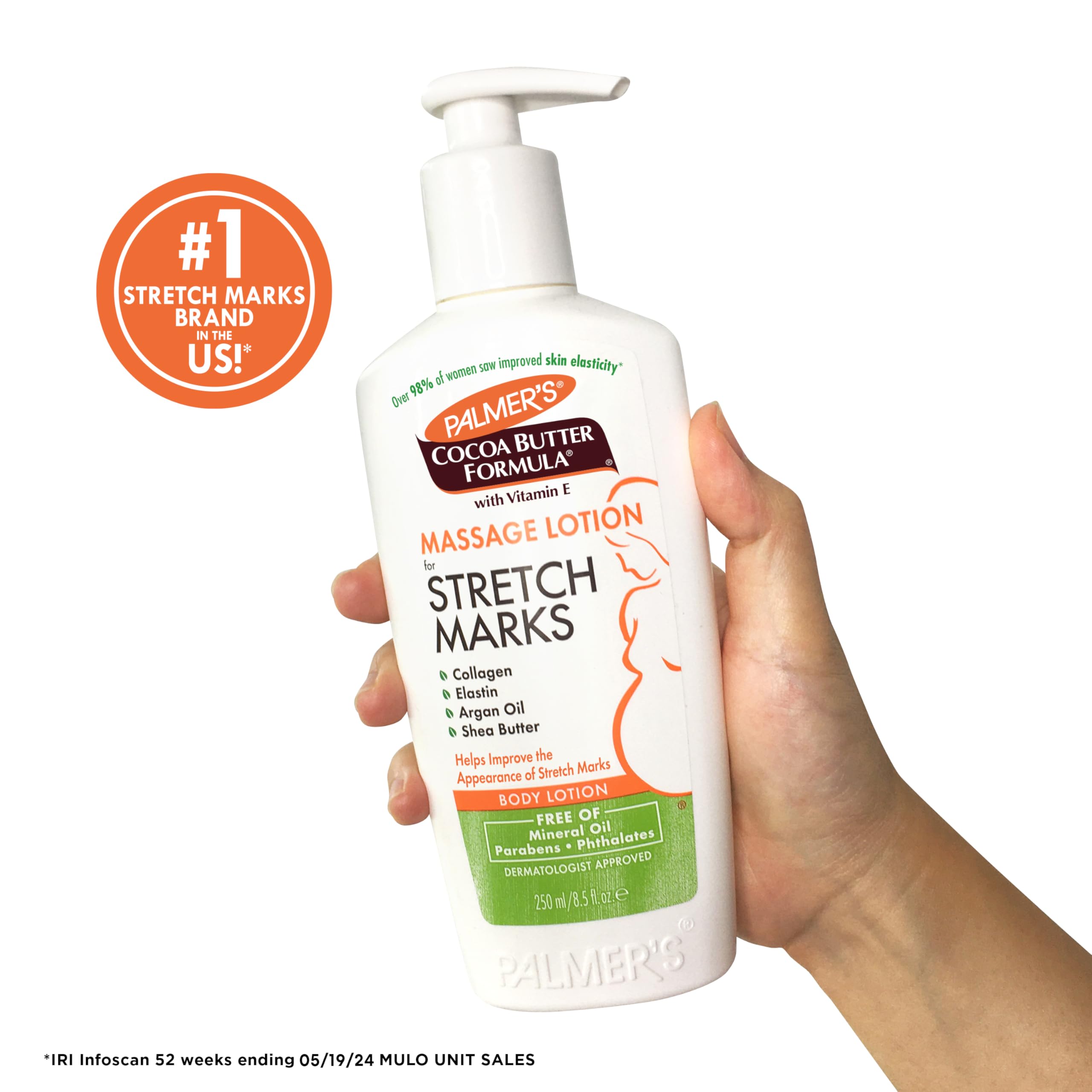 Palmer's applied on pregnant belly with massage to support elasticity