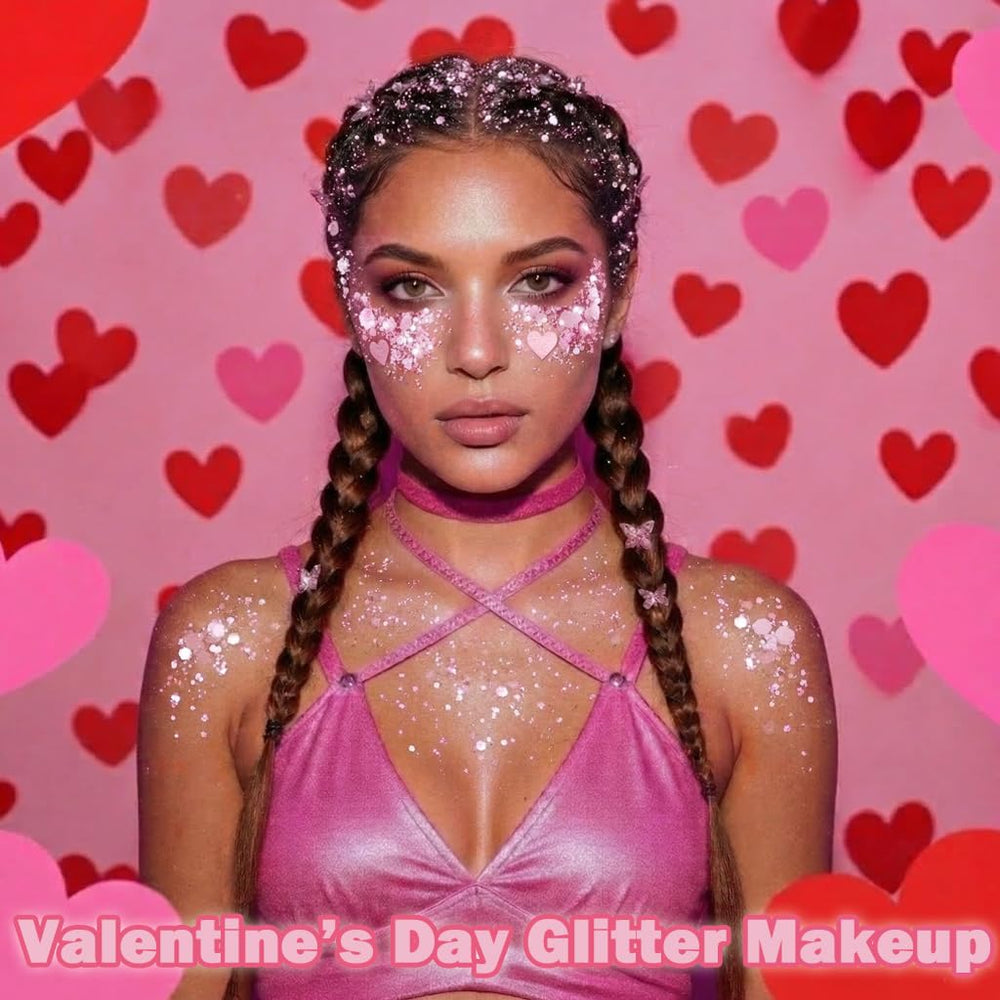 paminify brush applying glitter to cheekbone for fast festival-ready glow