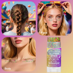 paminify glide-on application on cheek demonstrating rapid, even sparkle for photos