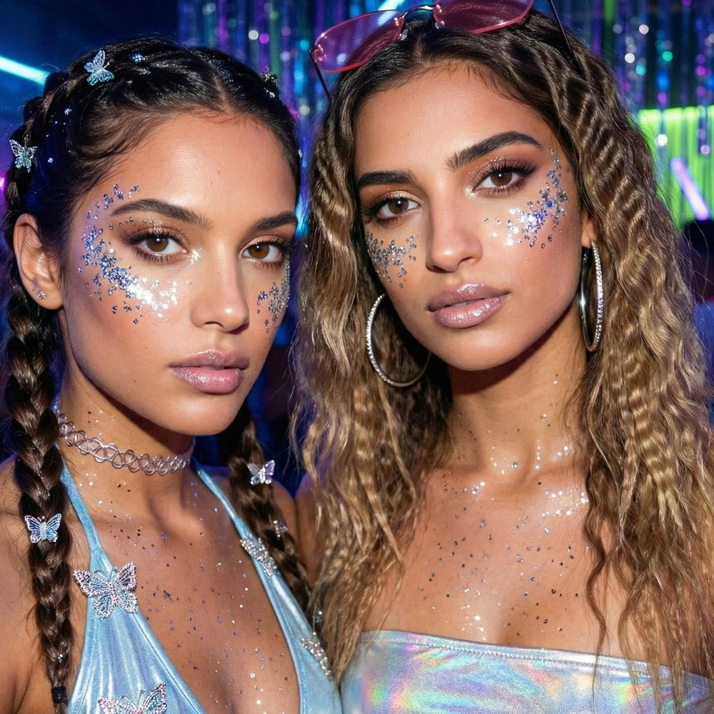 paminify glitter used to create arm design for standout body decoration