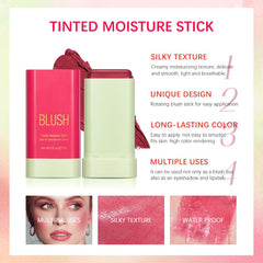 paminify blush stick applying to cheek demonstrating natural flush and easy blending