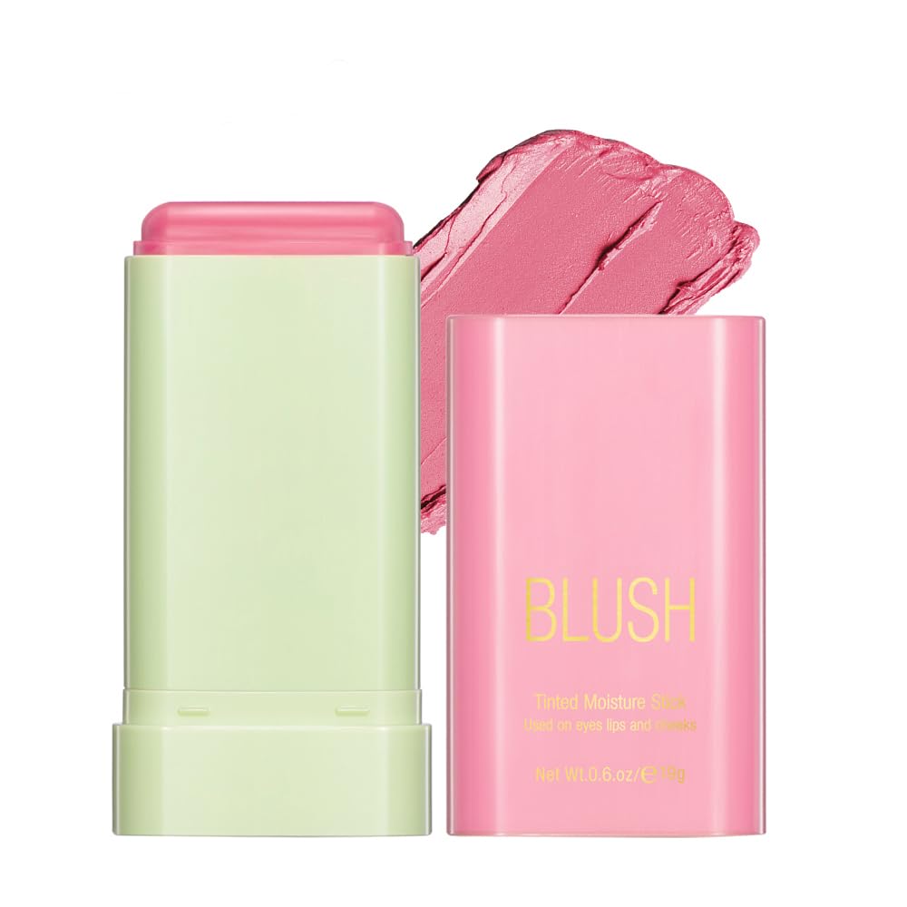 paminify blush stick front view showing shy pink shade and compact design benefit portability