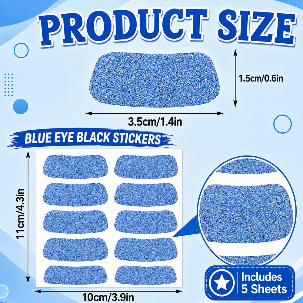paminify sheet of 50 eye-black stickers highlighting easy peel-and-stick benefit