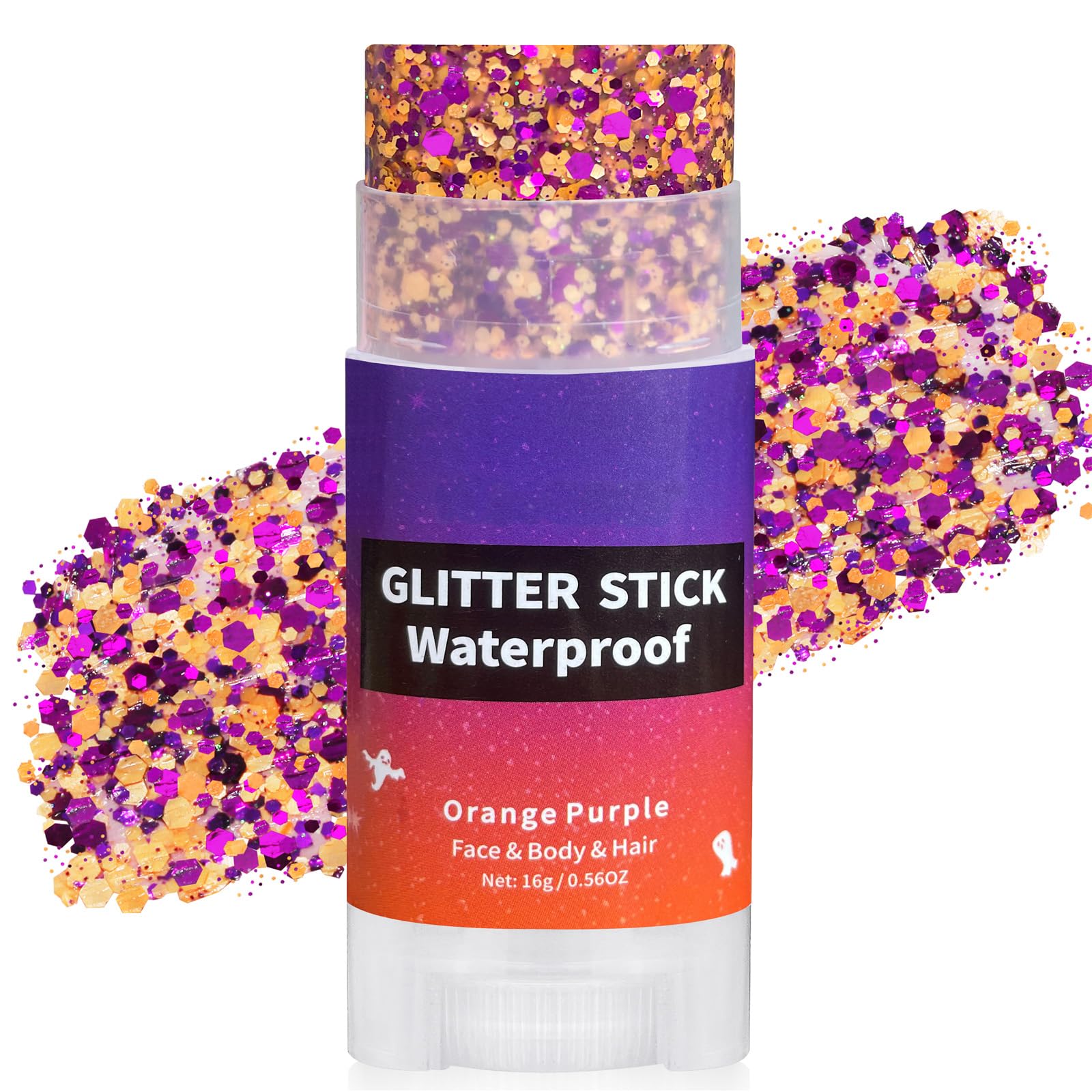 paminify front packaging showing orange and purple glitter stick benefit visibility