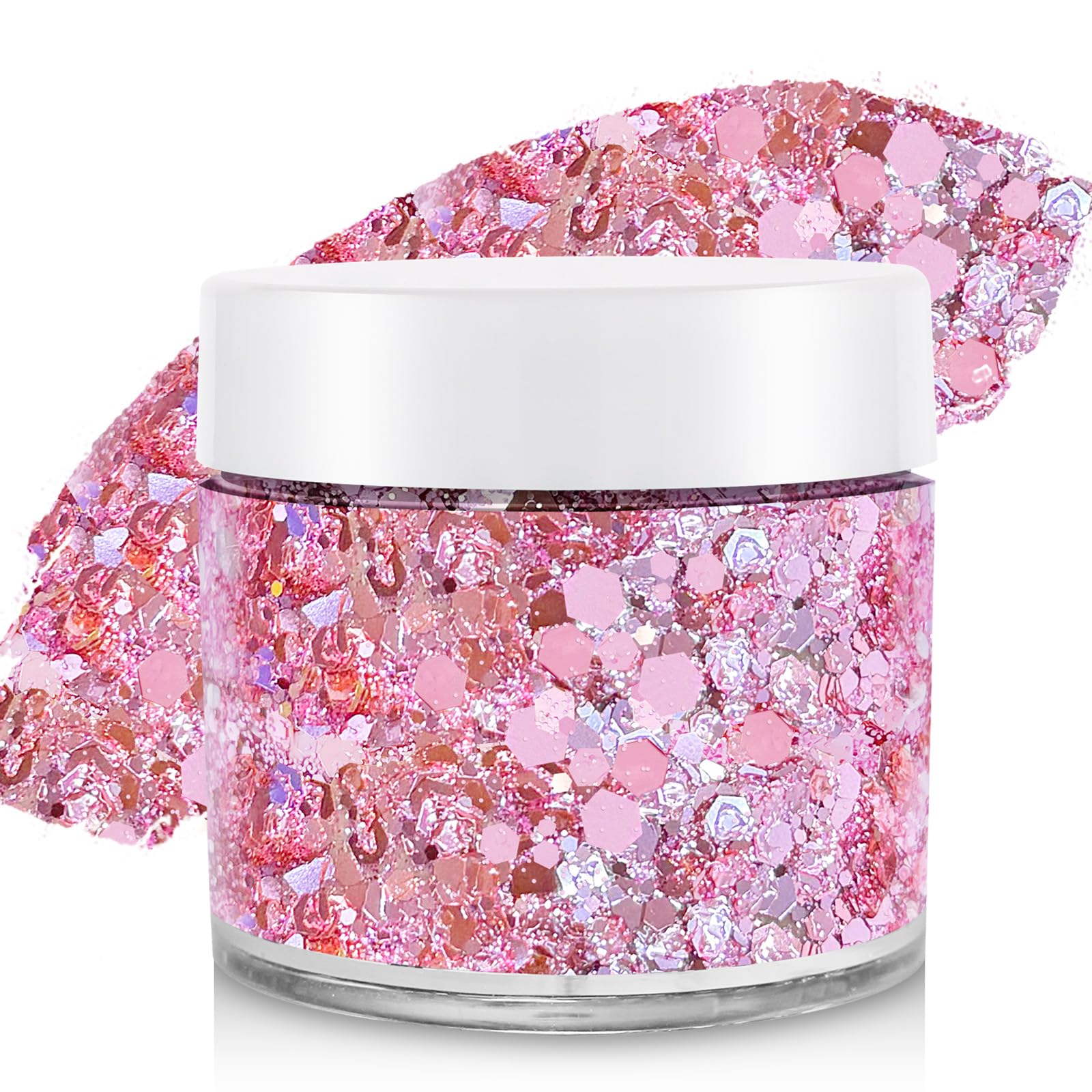 paminify front packaging showing pink glitter gel and benefit long-lasting shine