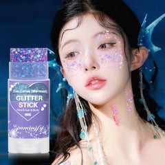 paminify glitter applied on cheekbone for instant festival glow