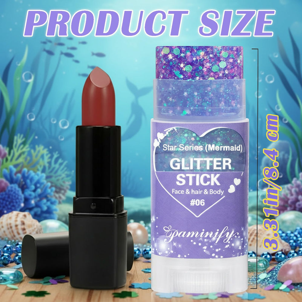 paminify glitter stick in hand scale comparison for pocket portability