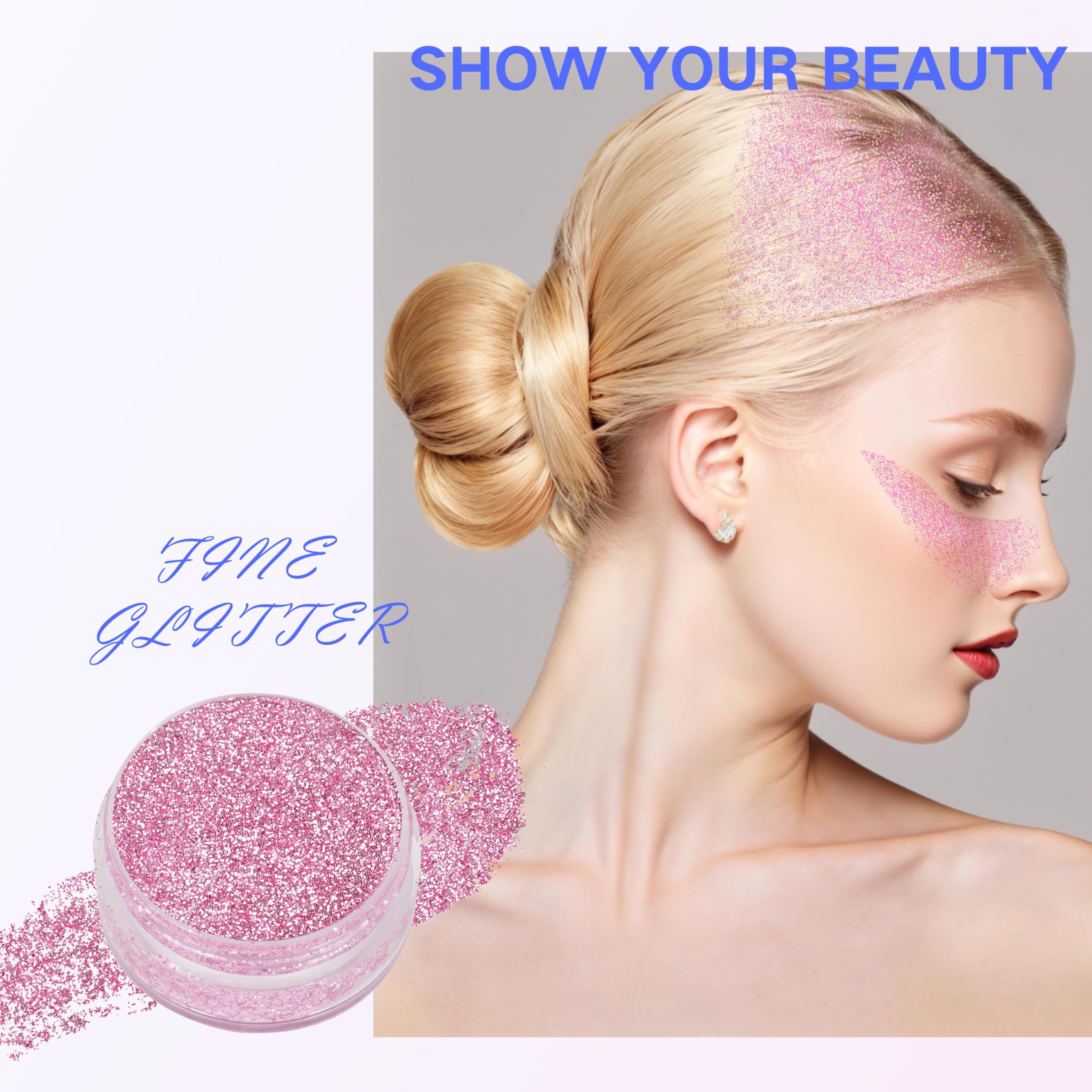 paminify hair part highlight example showing glitter applied at roots for creative styling
