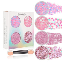paminify front jar showing pink glitter gel and clear lid for easy identification and storage
