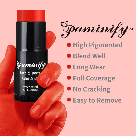 paminify texture close-up of red pigment, smooth creamy finish for even coverage